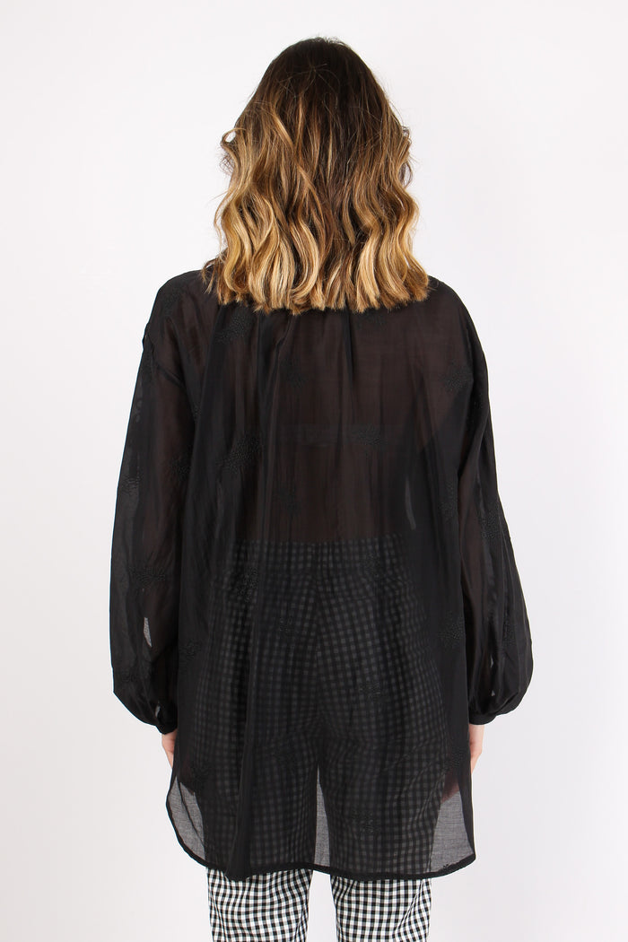 Camicia Mussola Fiocchi Nero-4