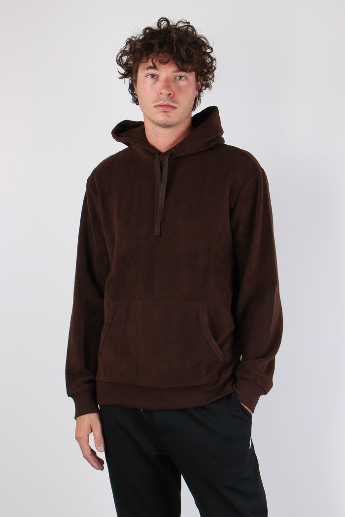 Felpa Cappuccio Tasca Circuit Brown-2