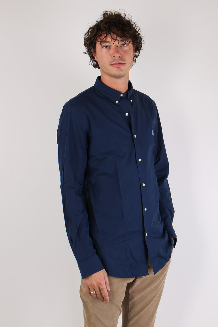Camicia Slim Popeline Newport Navy-6