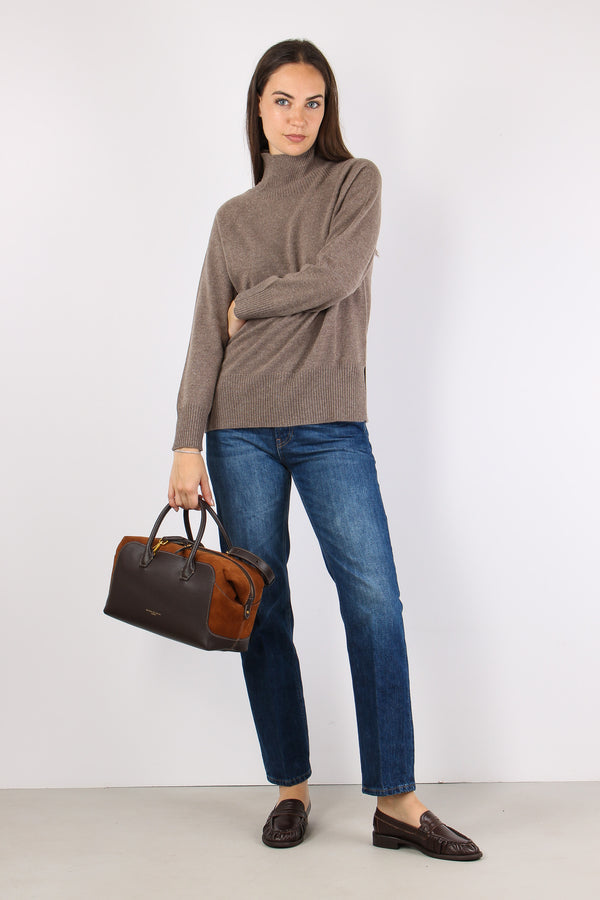 Collo Alto Manica Raglan Brown-2