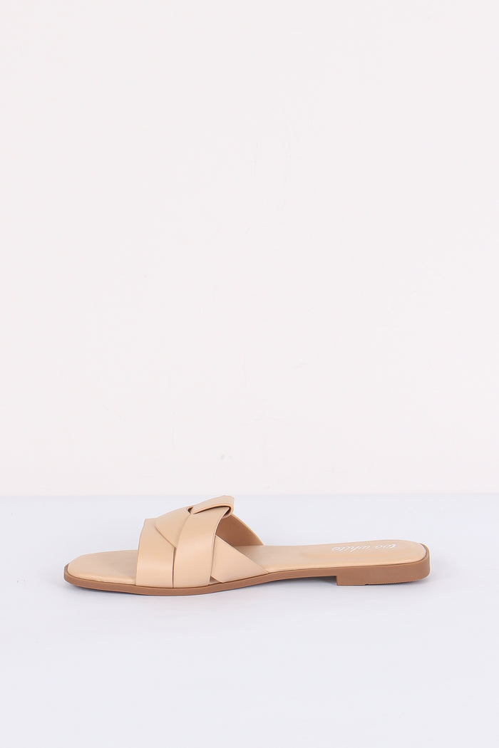 Ciabatta Incrocio Laminata Beige-6