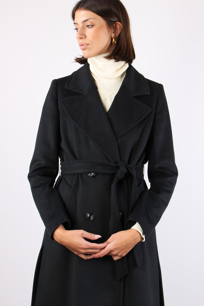 Cappotto Vestaglia Spacchi Nero-7