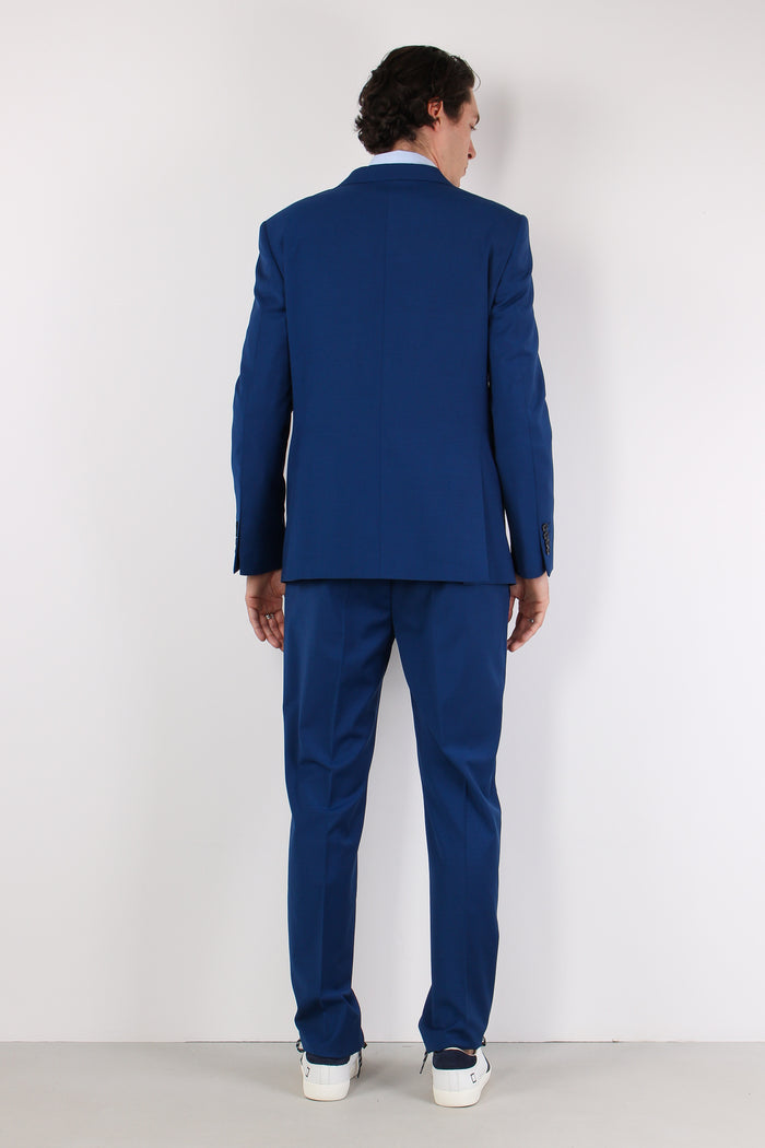 Abito Misto Lana Slim Blu Aperto-5