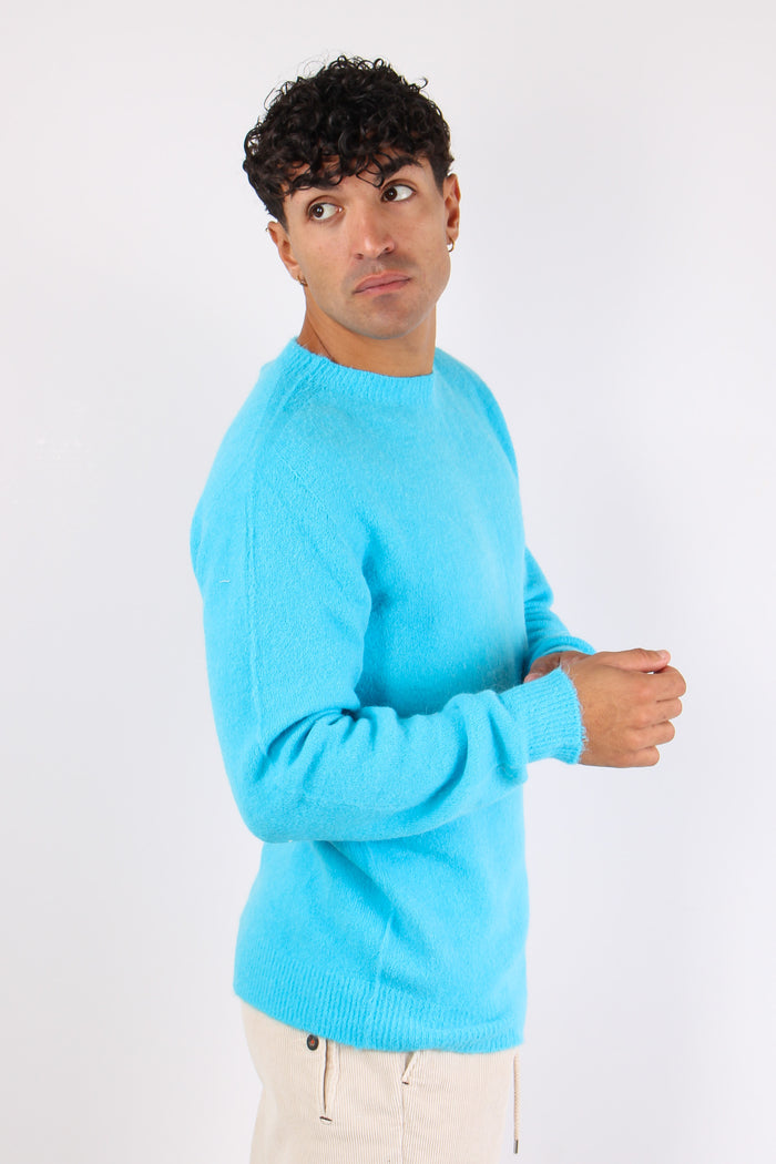 Maglia Girocollo Misto Alpaca Turchese-4