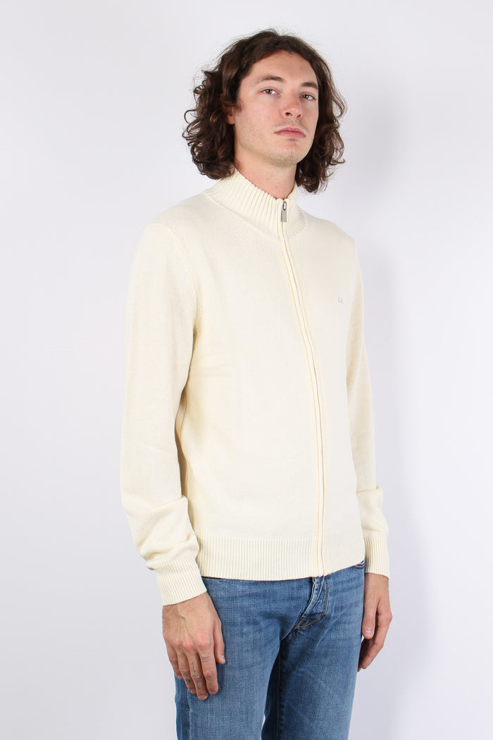 Maglia Lana Full Zip Bianco-4