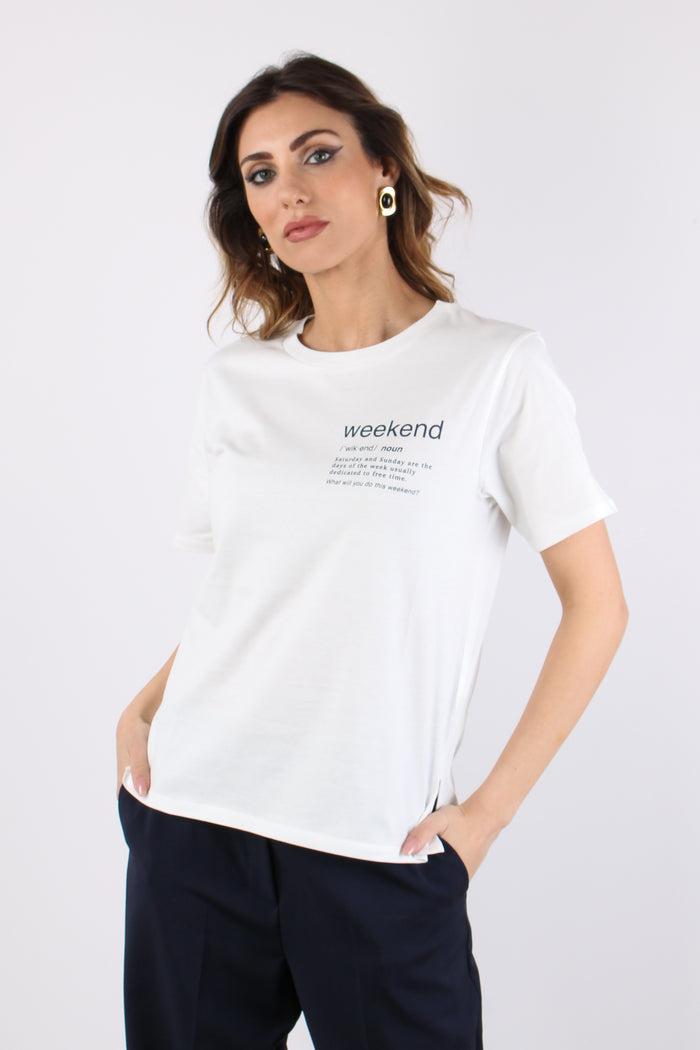 Wkdtenue T-shirt Stampa Off White-2