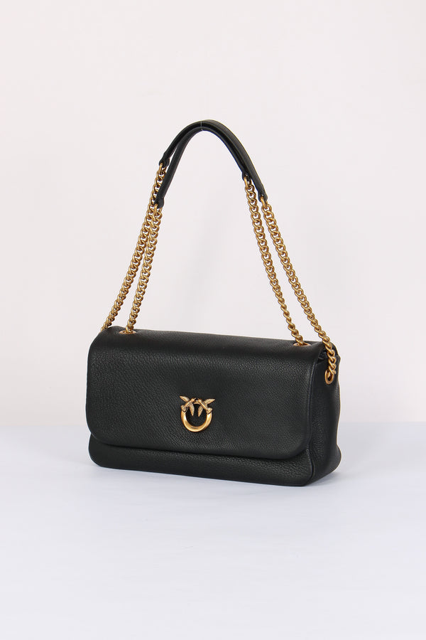 Tracolla Click Soft Horizontal Chain Nero/antique Gold-2
