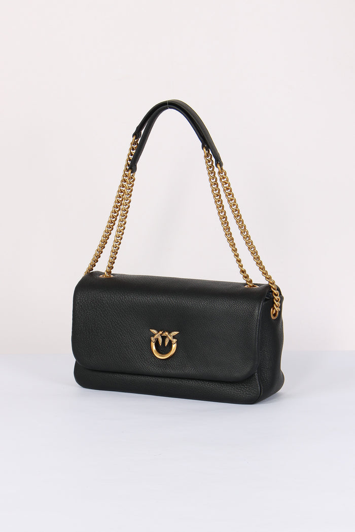 Tracolla Click Soft Horizontal Chain Nero/antique Gold-2
