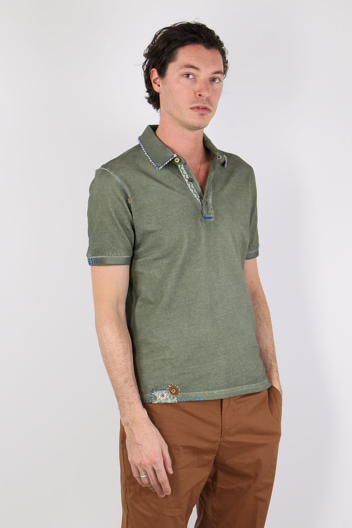 Polo Ricamo Collo Militare-5