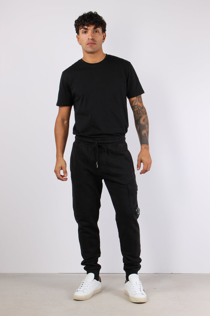 Pantalone Felpa Cargo Black-3