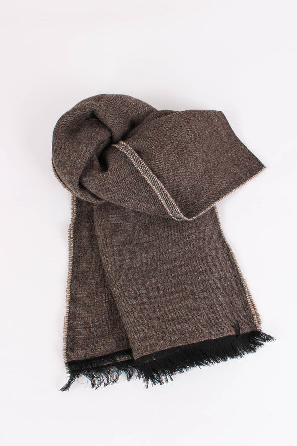 Sciarpa Double Castagno/beige-2