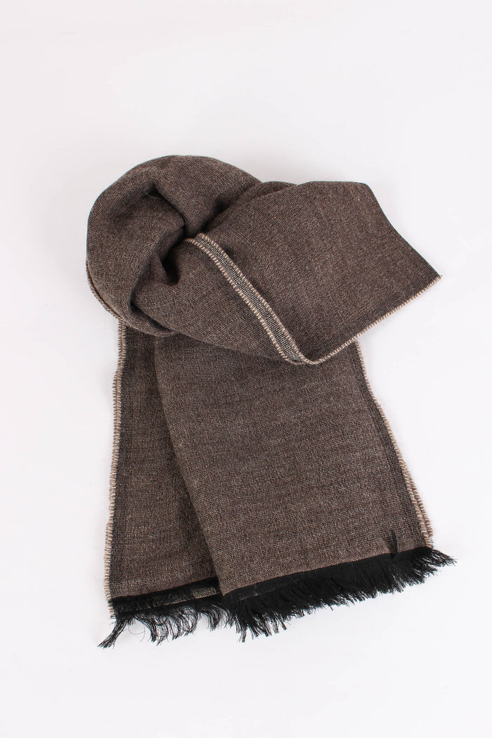 Sciarpa Double Castagno/beige-2