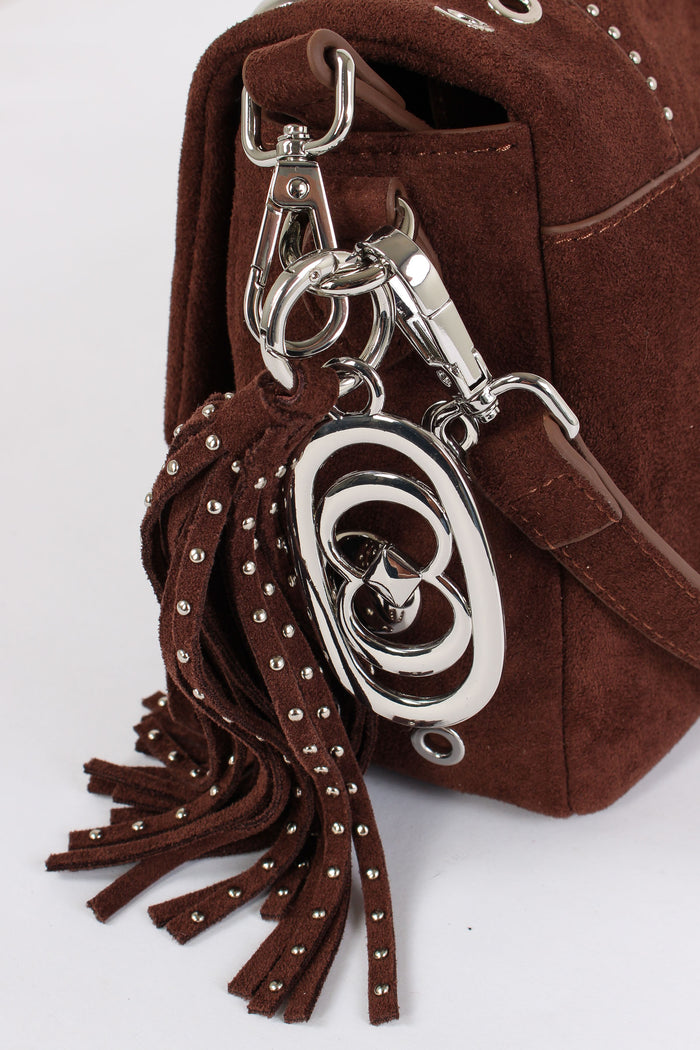 Tracolla Camoscio Maxi Borchie Brown-4