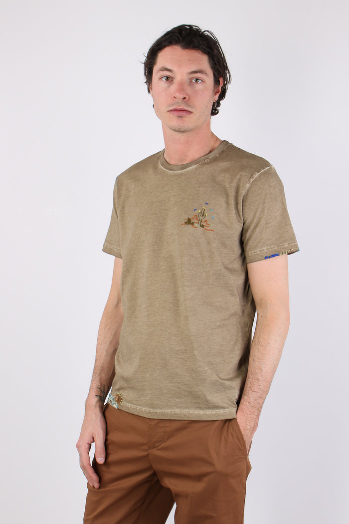 T-shirt Ricamo Cactus Brown-3