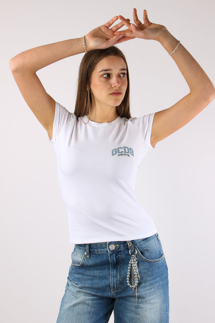 T-shirt Logo Laterale Optic White-5