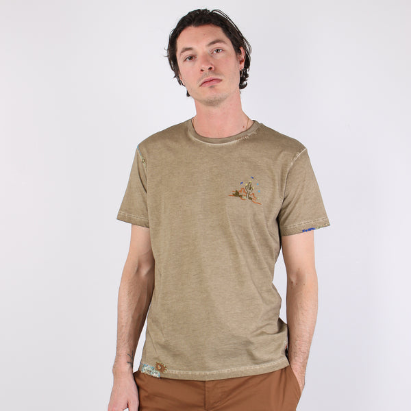 T-shirt Ricamo Cactus Brown-2
