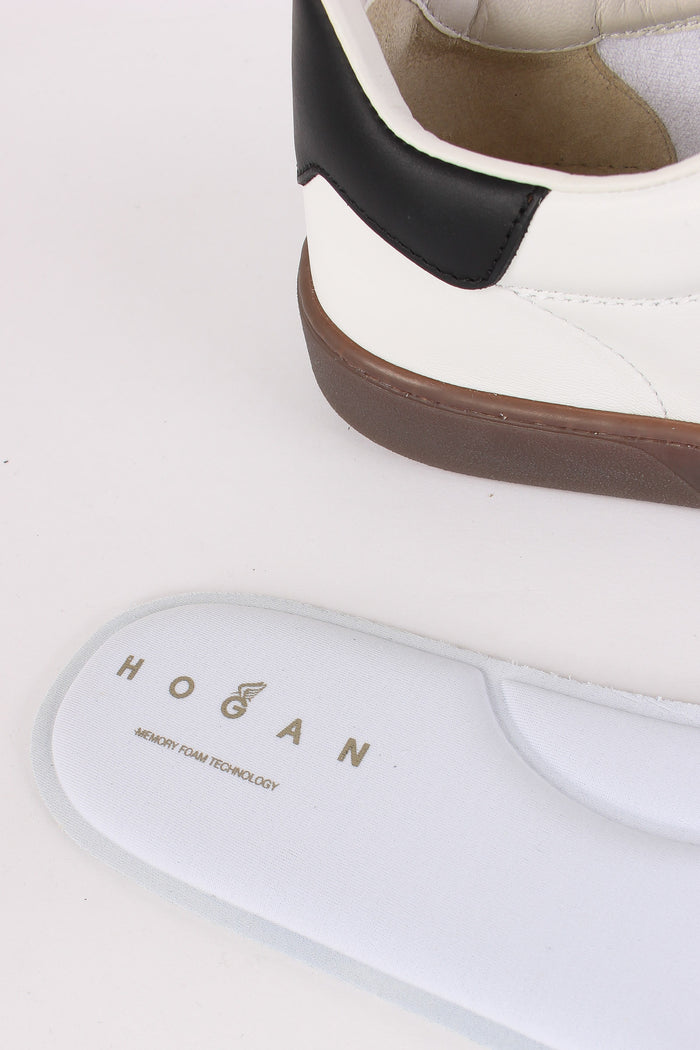 Sneaker Inserto Camoscio Bianco/nero-8