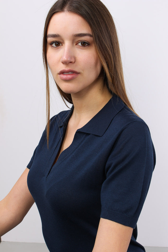 Polo Scavo V Viscosa Blu-7