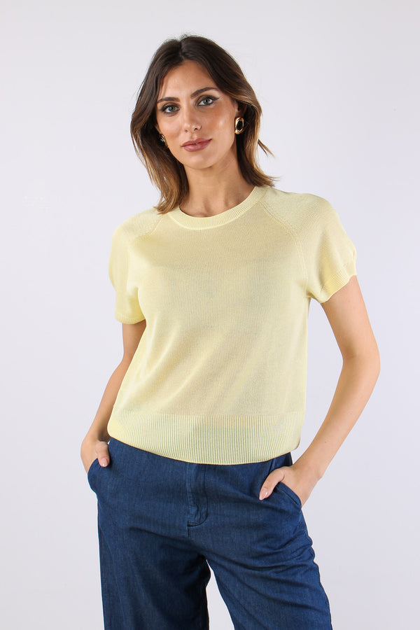 Maglia M/m Filo Cotone Giallo-2