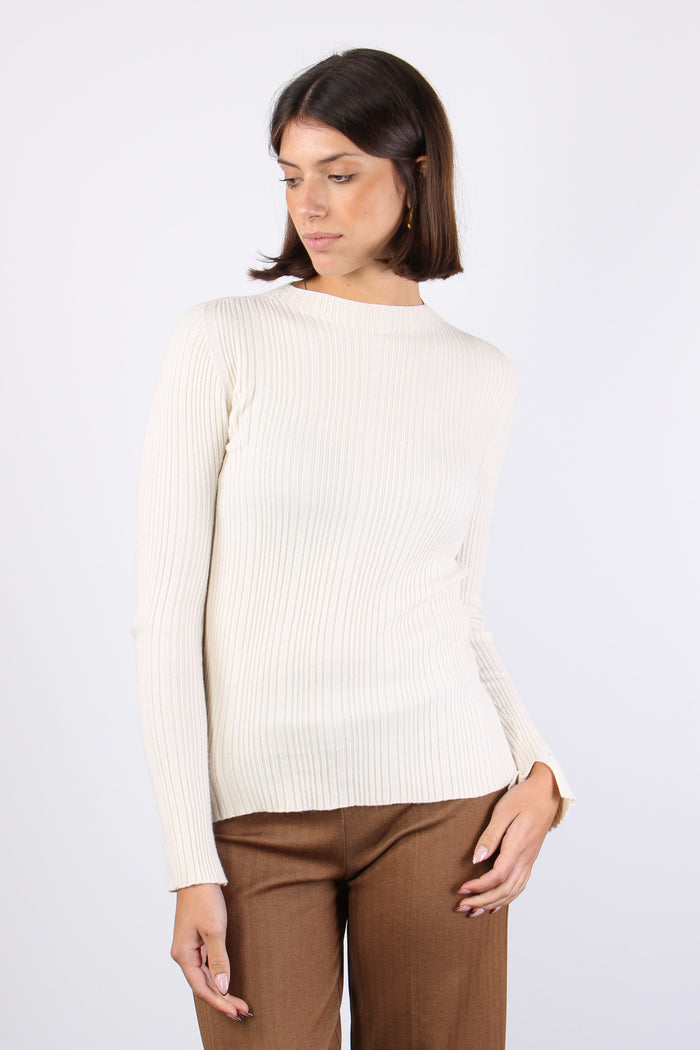 Maglia Girocollo Viscosa Canet Latte