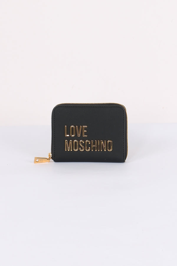 Zip Around Medio Scritta Logo Nero/oro