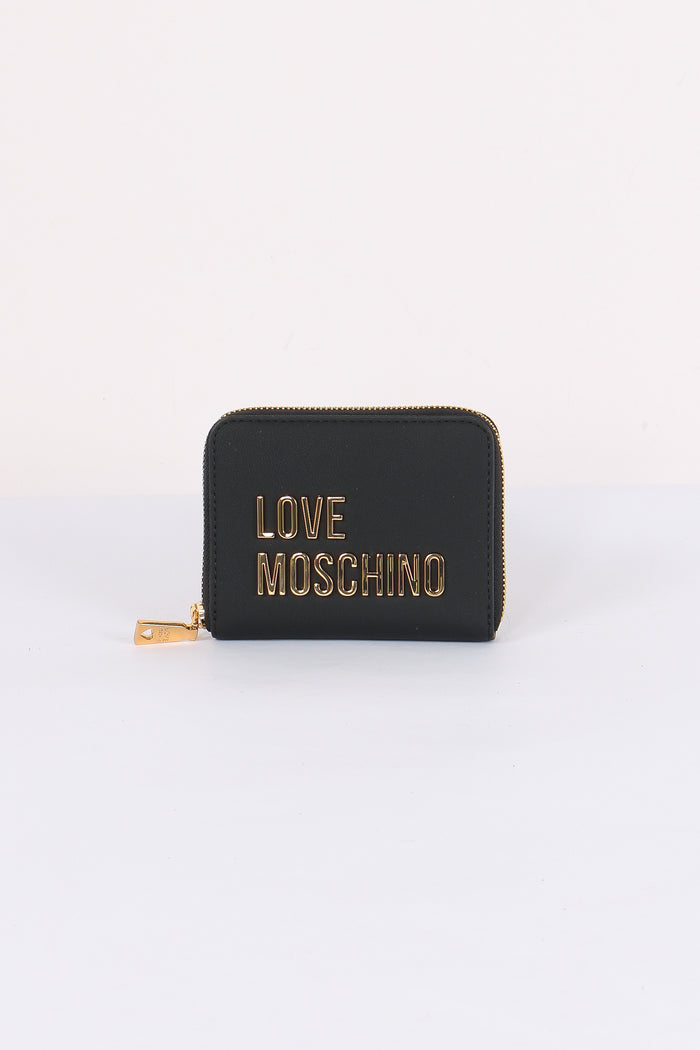 Zip Around Medio Scritta Logo Nero/oro