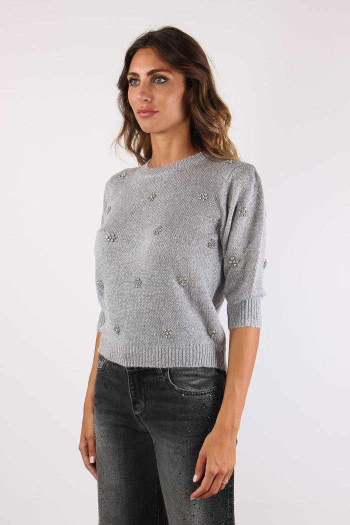 Dalen Maglia Mc Inserto Grigio Melange-3