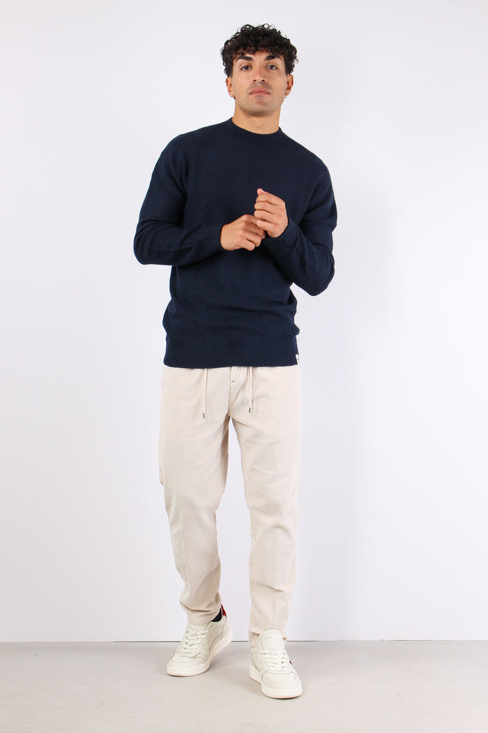 Maglia Girocollo Punto Riso Blu