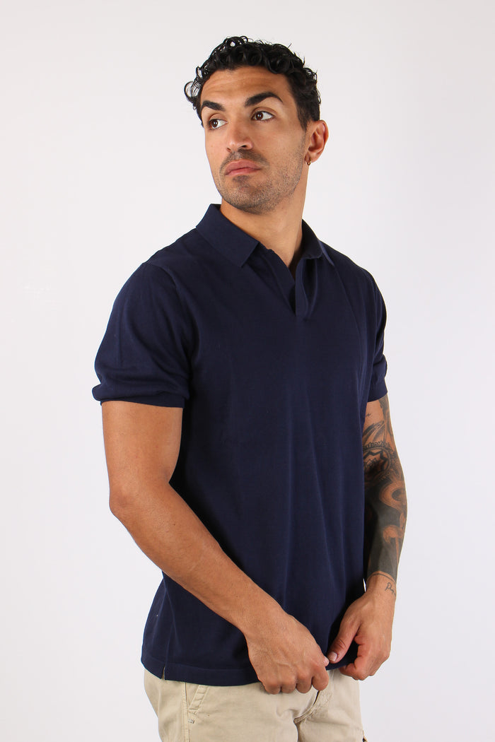 Polo Cotone Crepe Blu-3