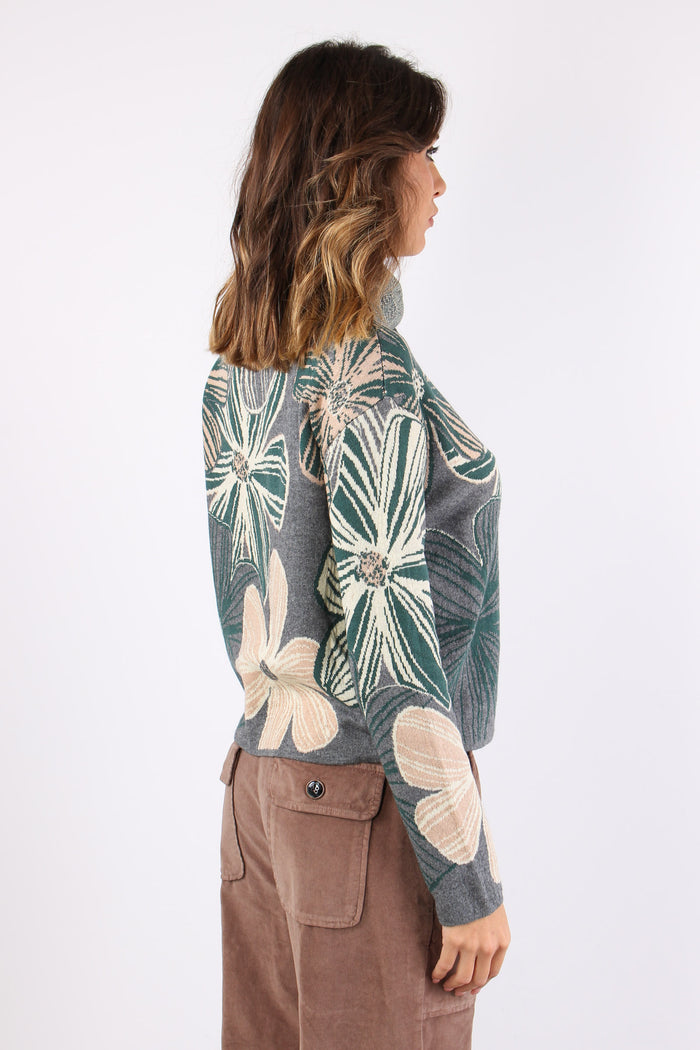 Collo Alto Stampa Grigio-6