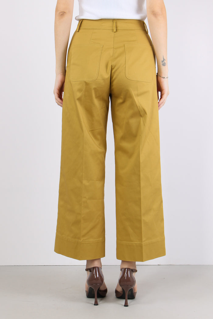 Pantalone Cropped Cotone Ambra-4