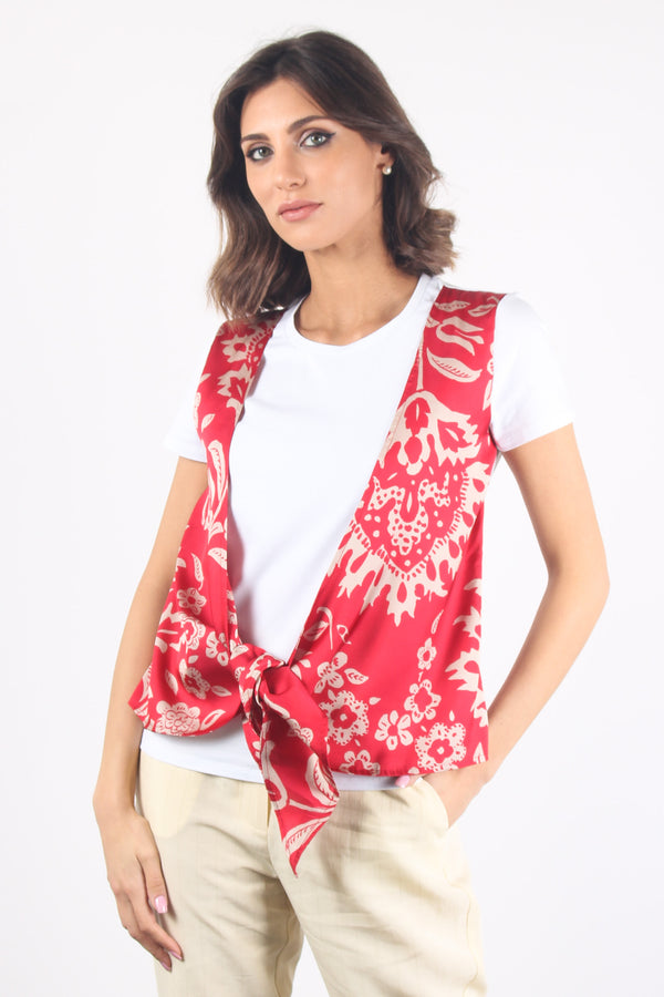 T-shirt Effetto Gilet Bco/red