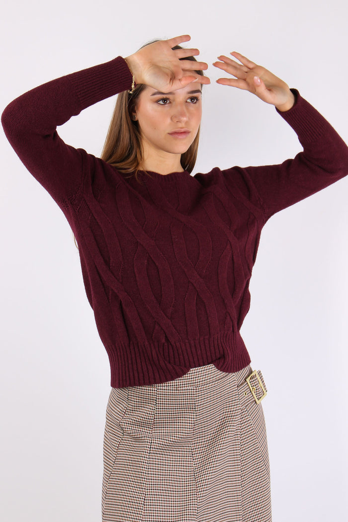 Maglia Viscosa Treccia Bordeuax-8