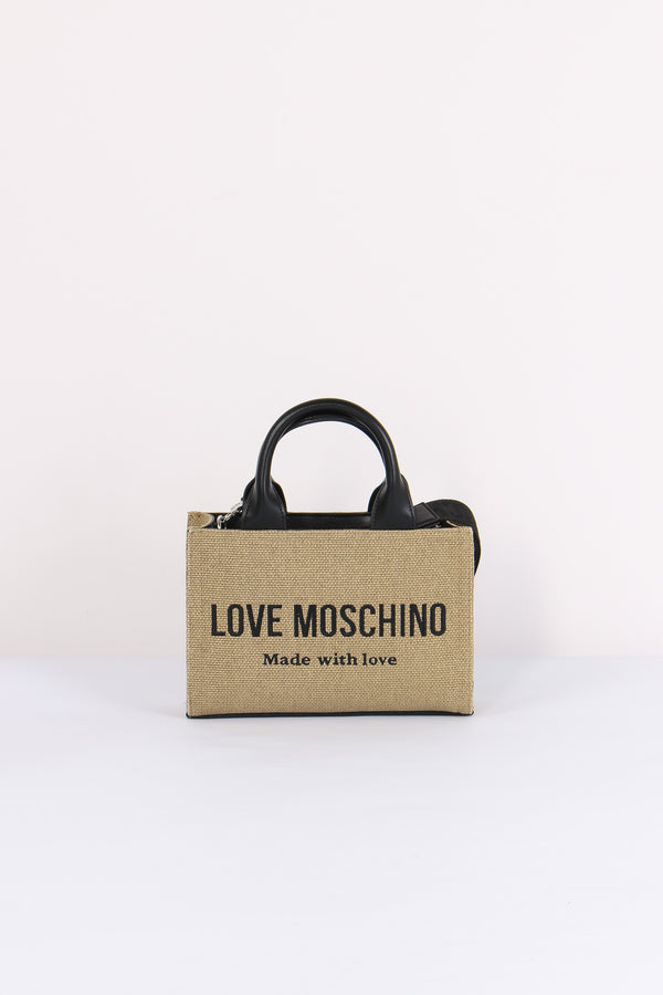 Borsa 2 Manici Logo Canvas Oro