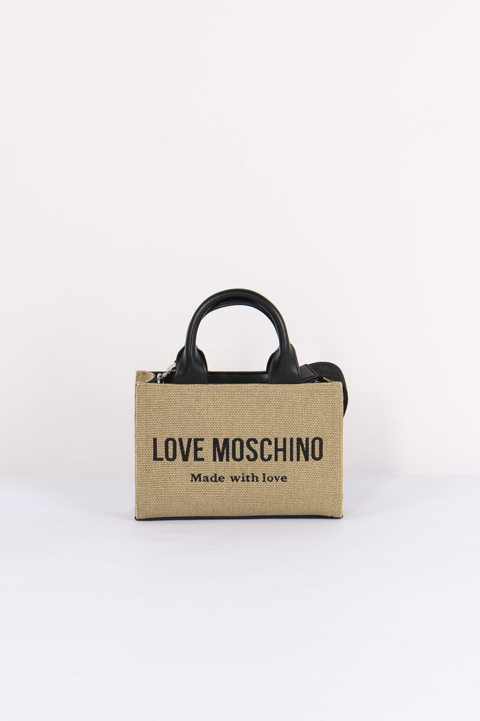 Borsa 2 Manici Logo Canvas Oro