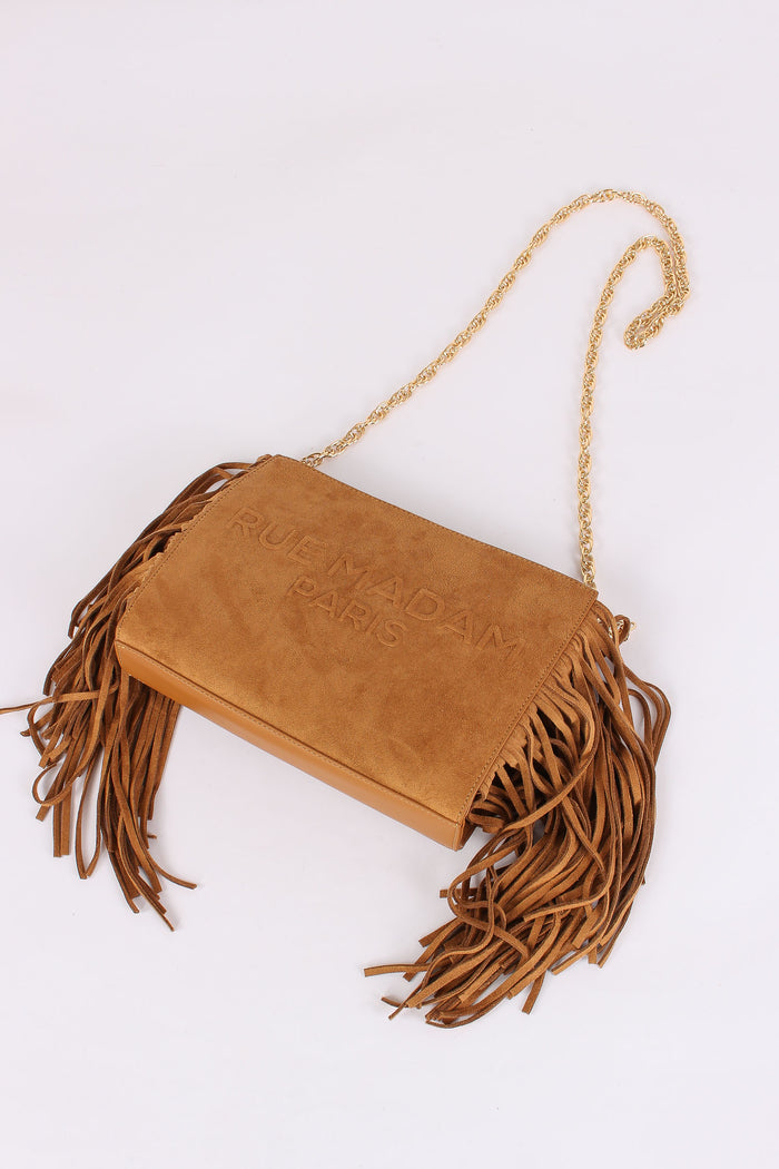 Clutch Frange Cognac-4
