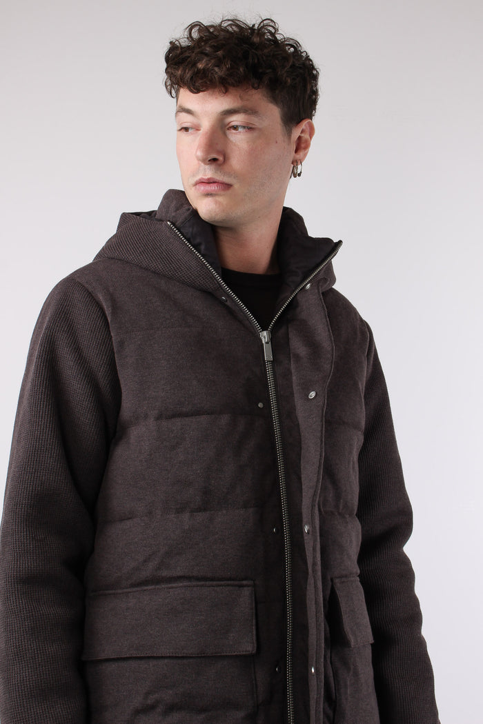 Giaccone Bimateriale Brown-4