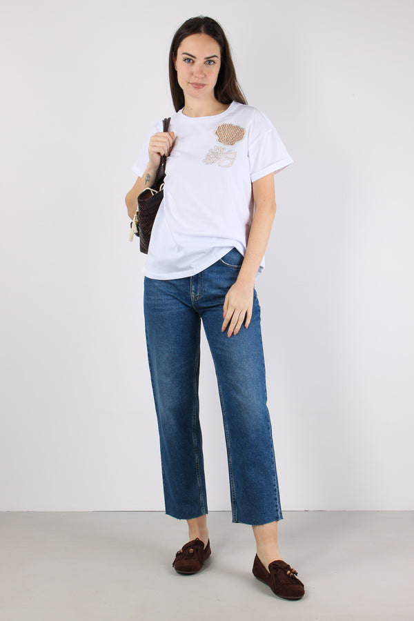 T-shirt Stampa Conchiglia Bianco Shell-2