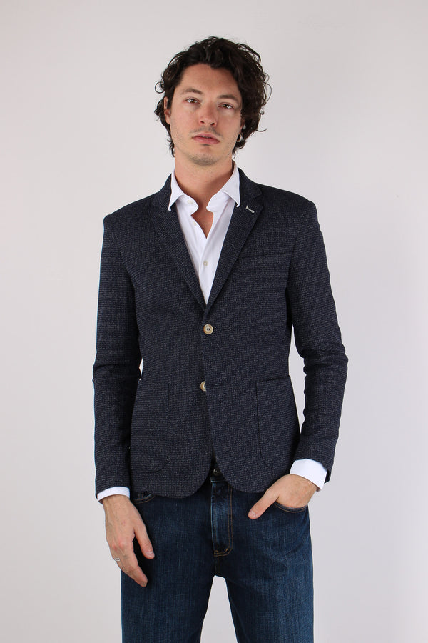 Giacca Micro Melange Blu-2