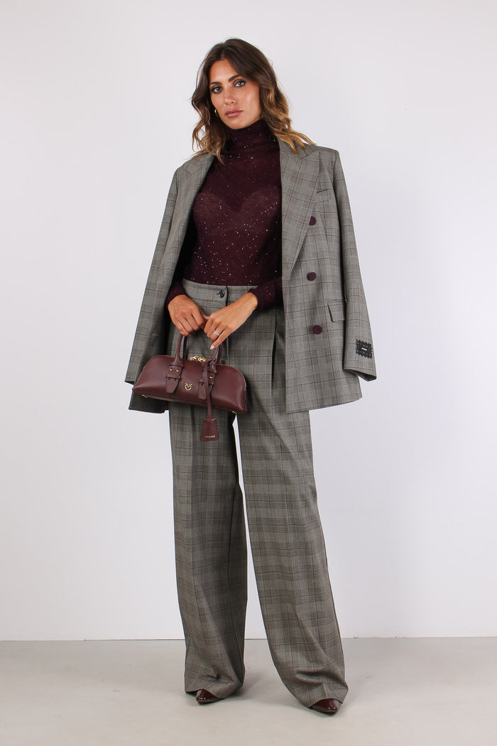 New Guinea Giacca Misto Lana Beige/bordeaux