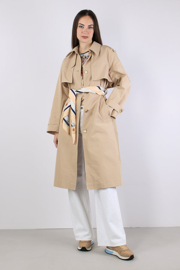 Trench Cintura Foulard Cream Beige