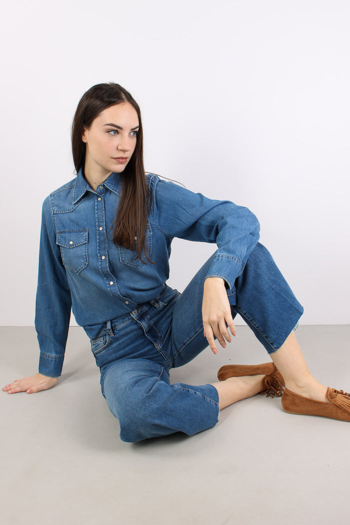 Camicia Denim Regular Denim Medio-5