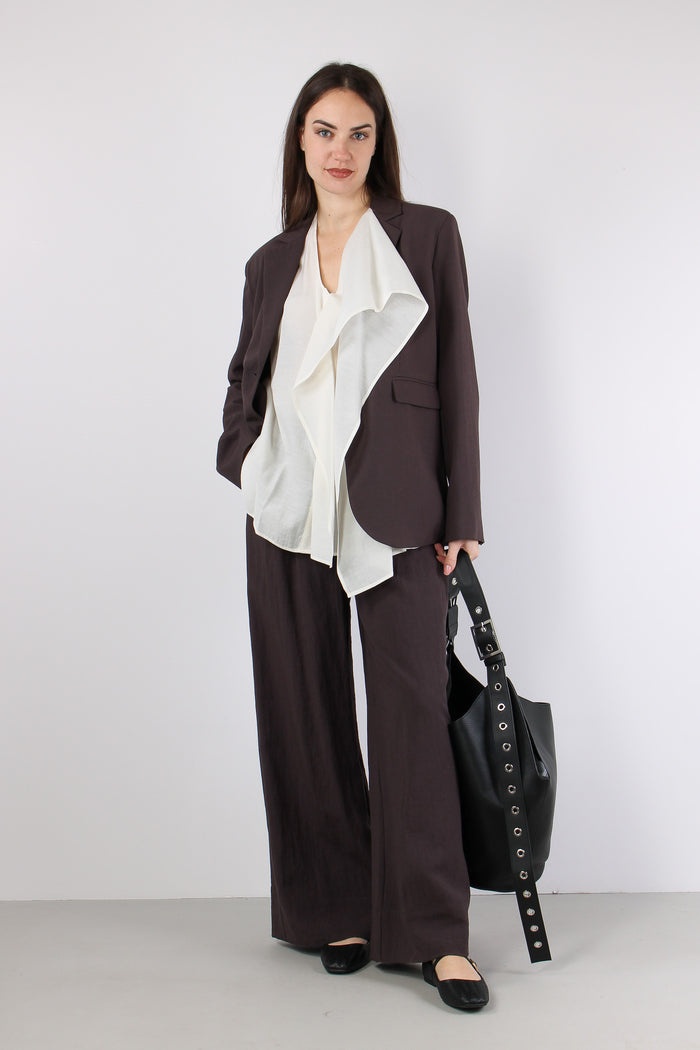 Pantalone Fluido Laccio Vita Malva-5