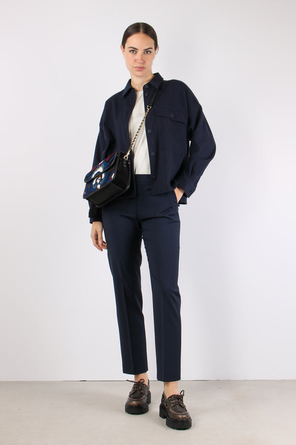 Canon Pantalone Fresco Lana Blu