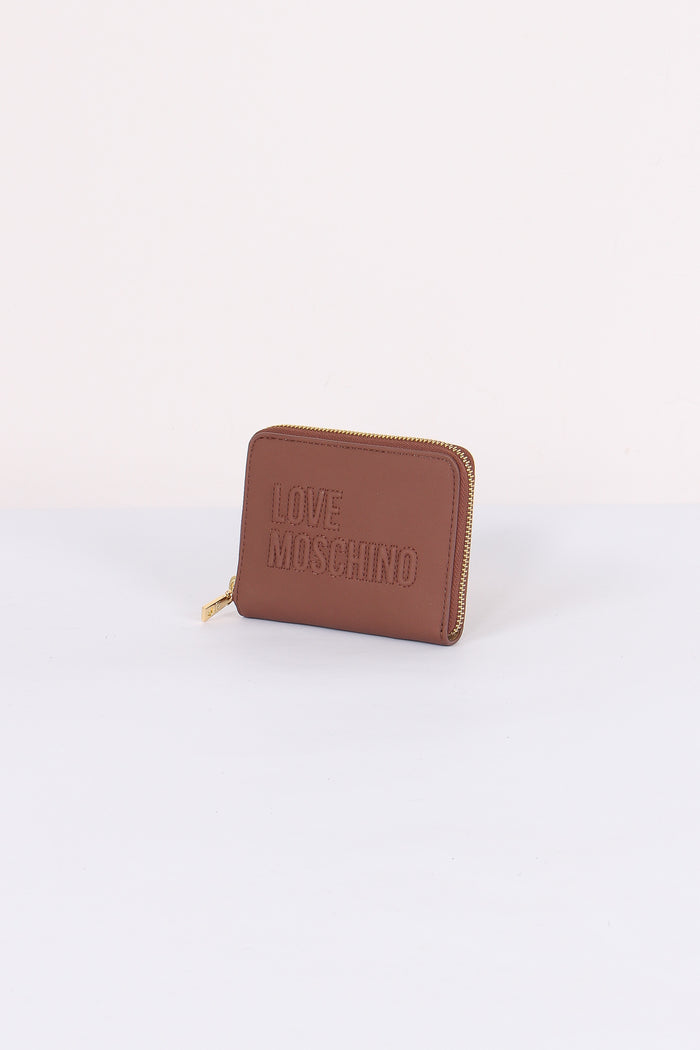 Zip Around Mini Logo Cuoio-2