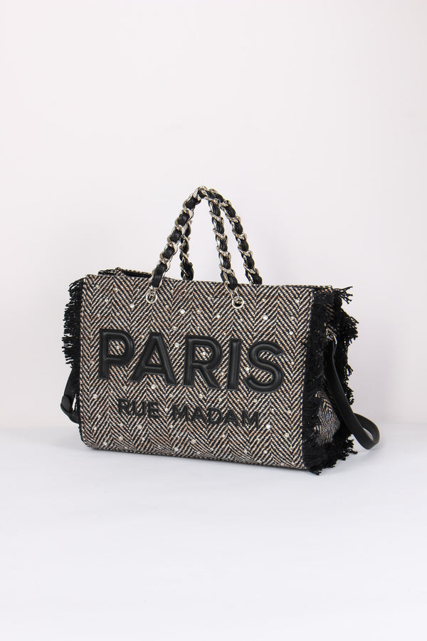 Shopping Tweed Frange Tweed Black-2