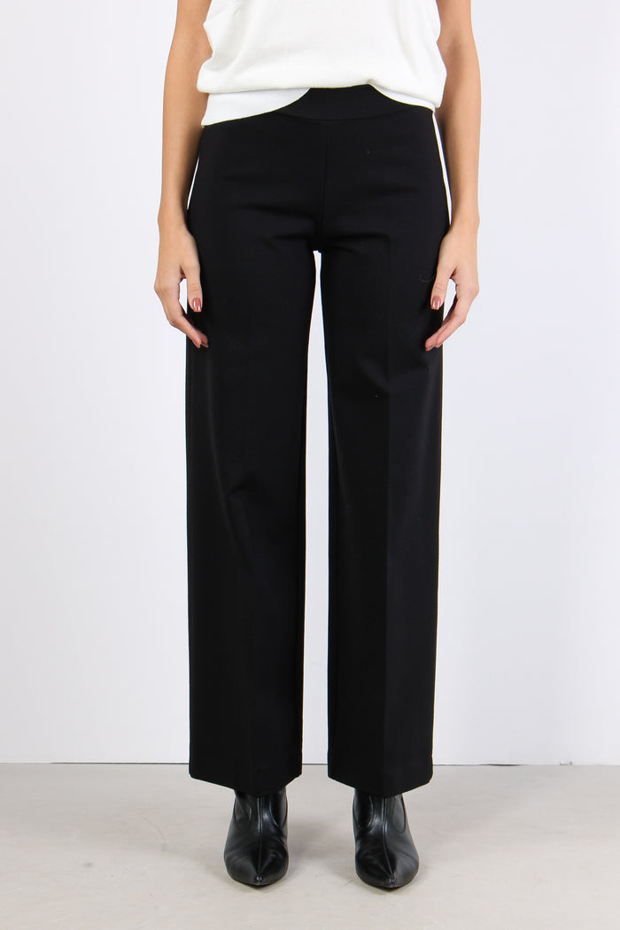Pantalone Cropped Punto Milano Nero-2