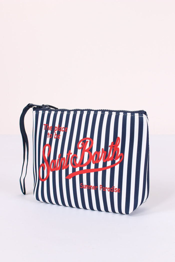 Aline Pochette Righe Blu/bianco-3