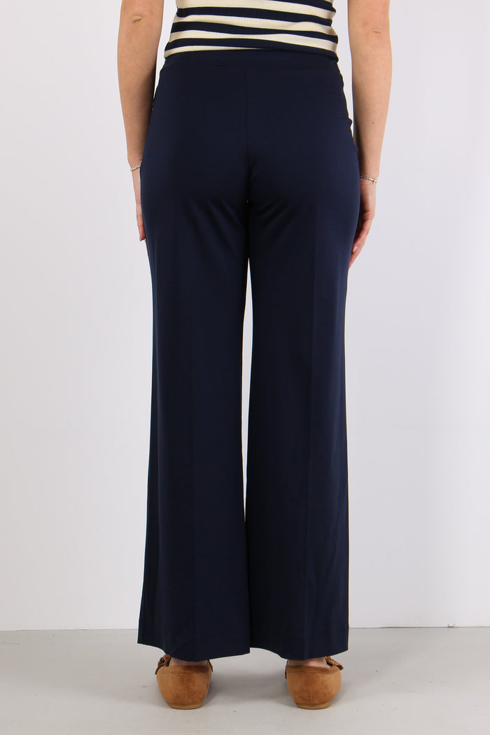 Pantalone Fluido Slim Blu-7