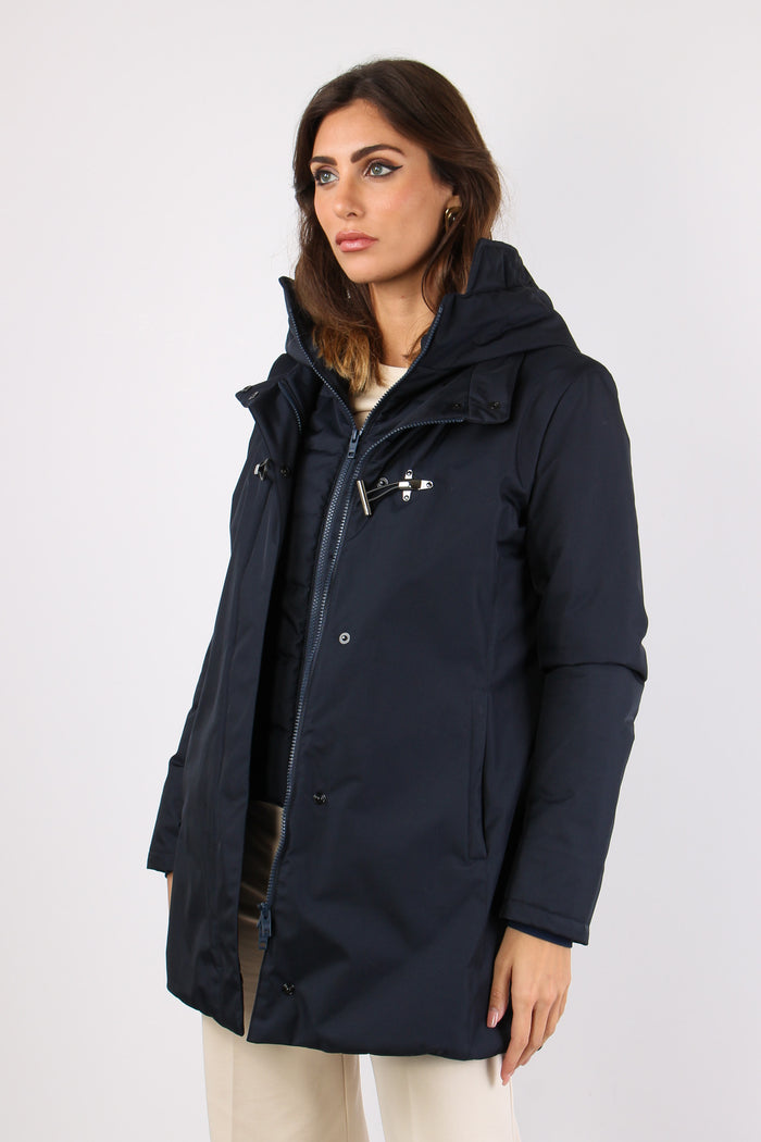 Cappotto Toggle Nylon Blu-6